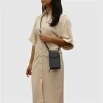 ILI 6321 BLACK ACCORDION PHONE CROSSBODY INTERNATIONAL LEATHER INDUSTRIES
