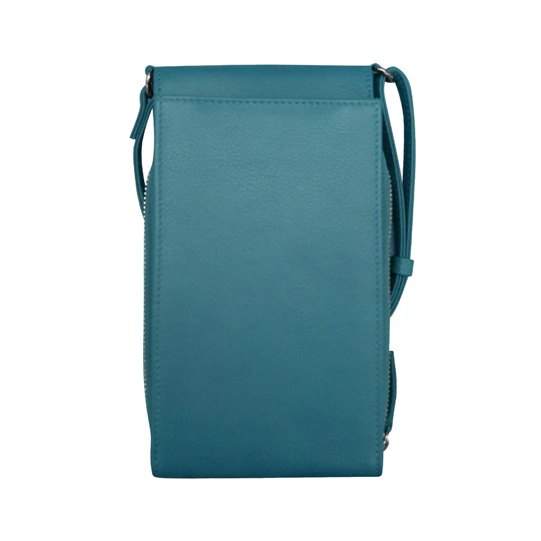 ILI 6321 JEANS BLUE ACCORDION PHONE CROSSBODY INTERNATIONAL LEATHER INDUSTRIES