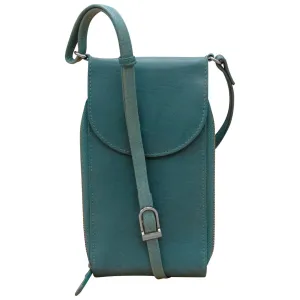 ILI 6321 JEANS BLUE ACCORDION PHONE CROSSBODY INTERNATIONAL LEATHER INDUSTRIES