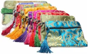 IMIKEYA Jade Bags Collection 10pcs Chinese Brocade Jewelry Pouches Elegant for Storage for Buddha Beads Earrings Bracelets Necklaces