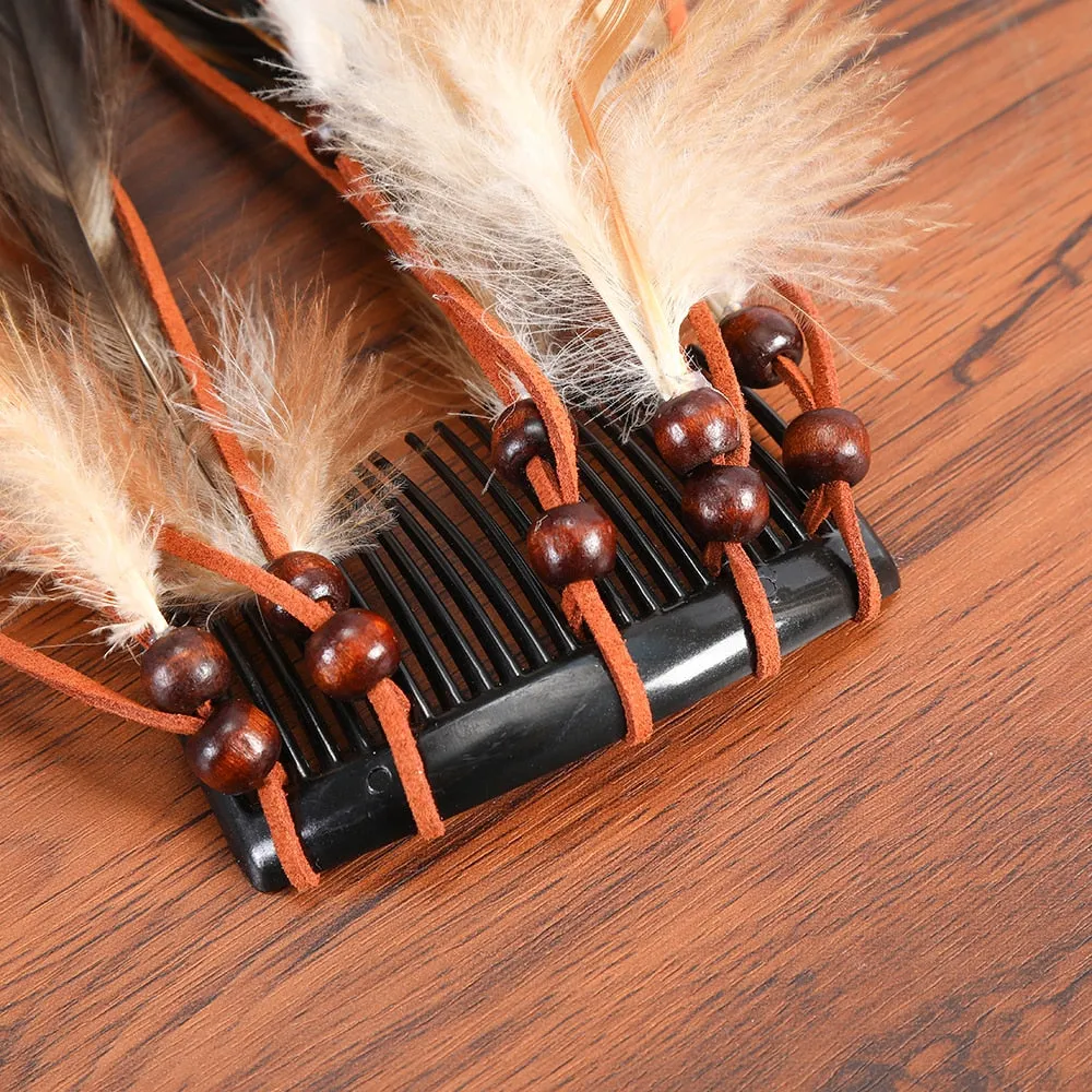 Indian Festival Tassel Feather Hair Combs
