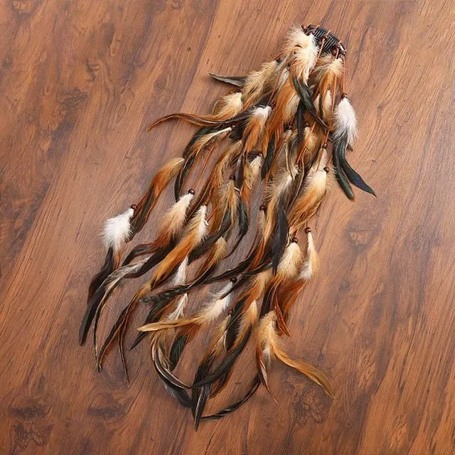 Indian Festival Tassel Feather Hair Combs