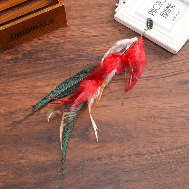Indian Festival Tassel Feather Hair Combs