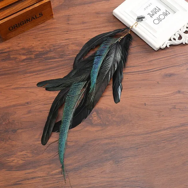 Indian Festival Tassel Feather Hair Combs