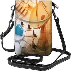 Information Satellite Wireless Women Cell Phone Purse Small Leather Crossbody Shoulder Bag Card Holder Wallet