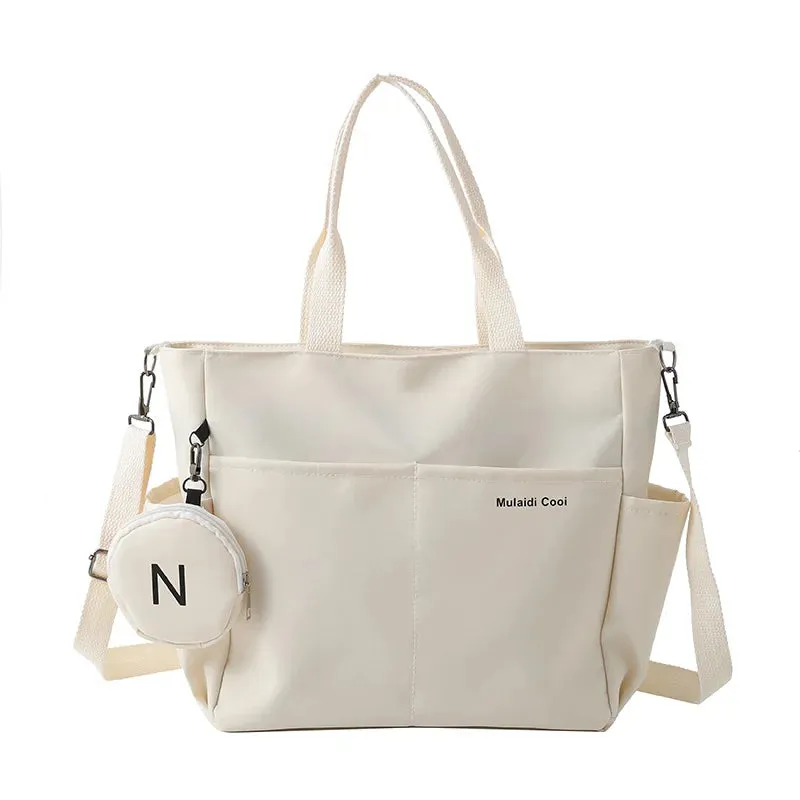 Ins Lazy Wind Nylon Womens Handbag New Korean Large Capacity Waterproof Shoulder Crossbody Bag Female Simple Literary