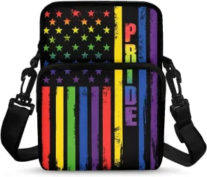 INSTANTARTS Crossbody Bags for Men Women Kids Mini Double Shoulder Bags Crossbody Purse with Shoulder Strap