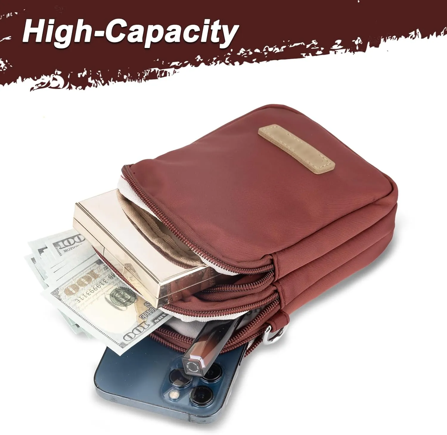 JANKS Small Crossbody Bag for Women Mini Cell Phone Bag Travel Pouch Wallet Purses Adjustable Over Shoulder Strap