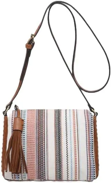 JEN & CO. Boho Bag Shoulder Bag - Small Crossbody Bags for Women Sabrina 2 Tone Crossbody with 3 Compartments (M1918)