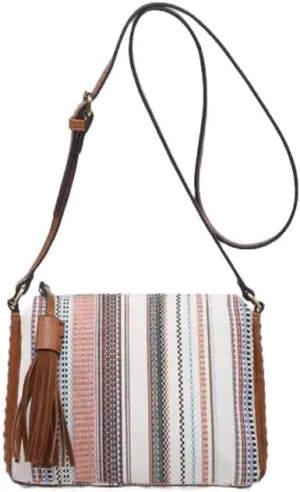 JEN & CO. Boho Bag Shoulder Bag - Small Crossbody Bags for Women Sabrina 2 Tone Crossbody with 3 Compartments (M1918)