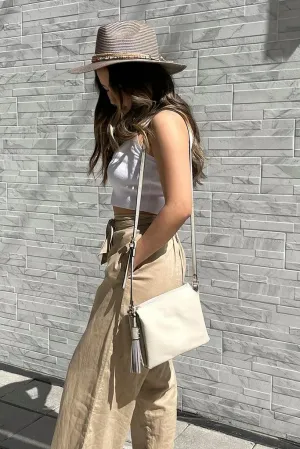 JEN & CO. Sabrina - 3 Compartment - Adjustbale Strap - Vegan Leather - Women's Crossbody Handbag Shoulder Purse