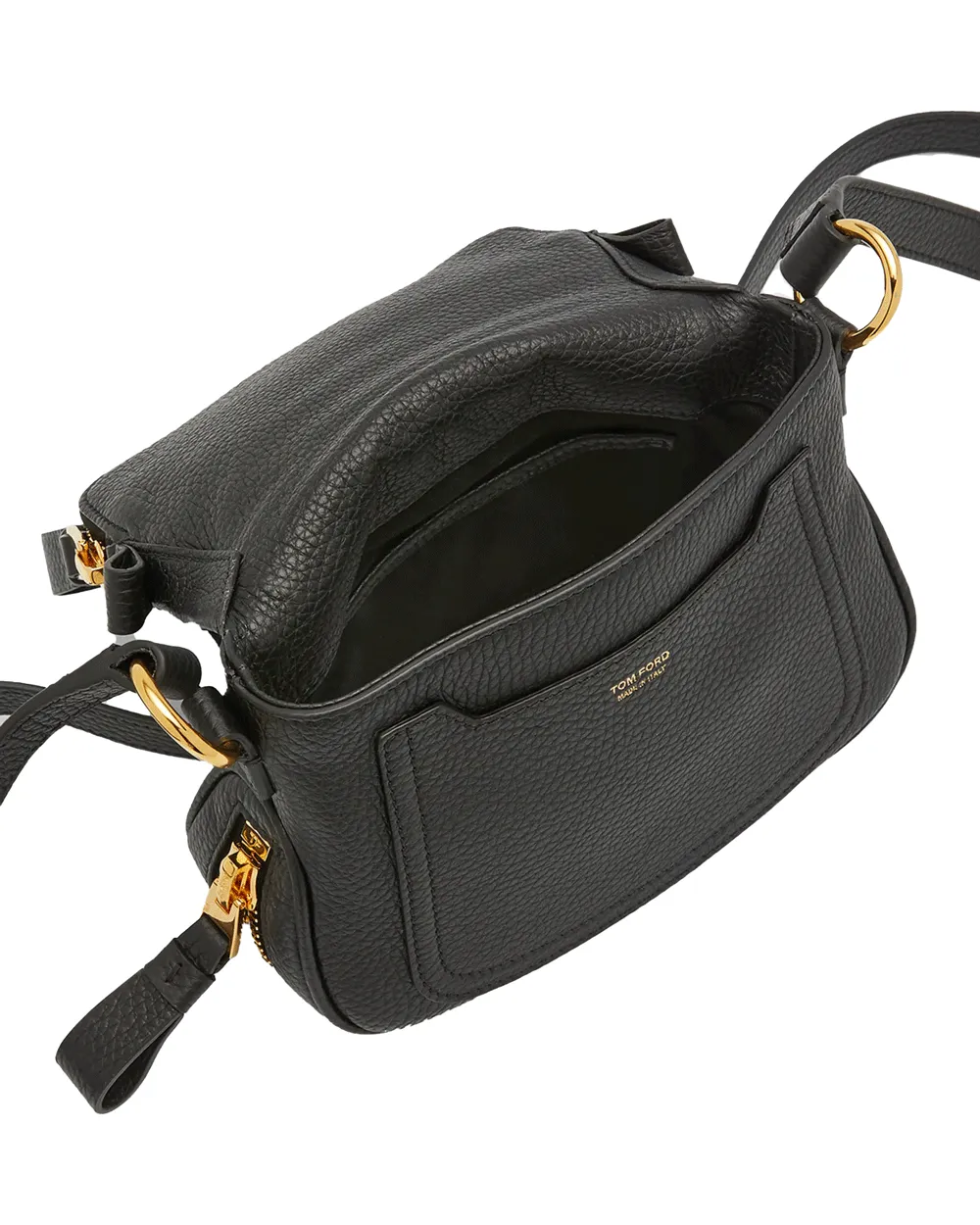 Jennifer Mini Grain Crossbody Bag in Black