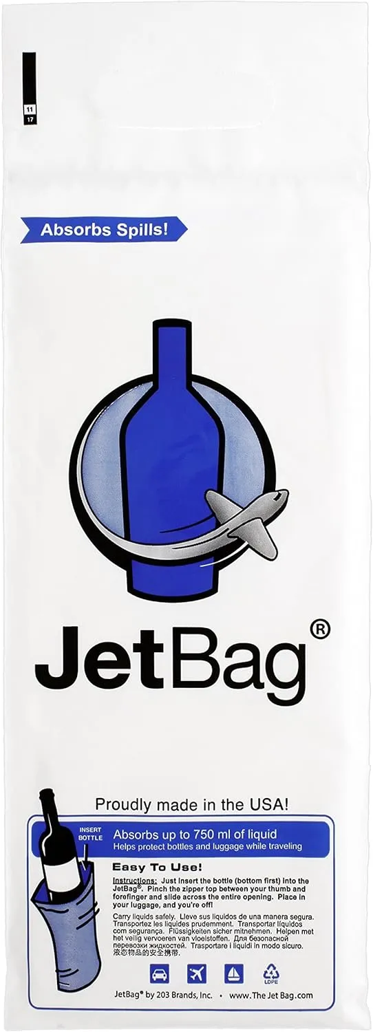 JetBag Bold - The Original ABSORBENT Reusable & Protective Bottle Bags - Set of 3 - MADE IN THE USA