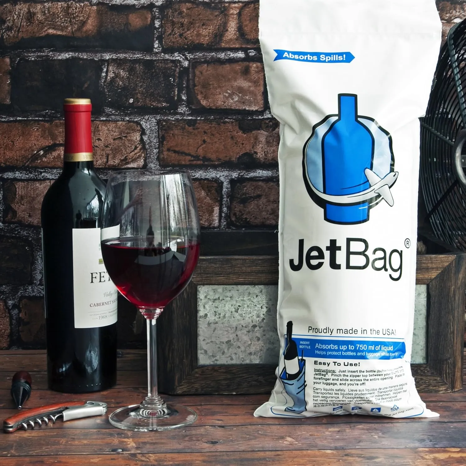 JetBag Bold - The Original ABSORBENT Reusable & Protective Bottle Bags - Set of 3 - MADE IN THE USA