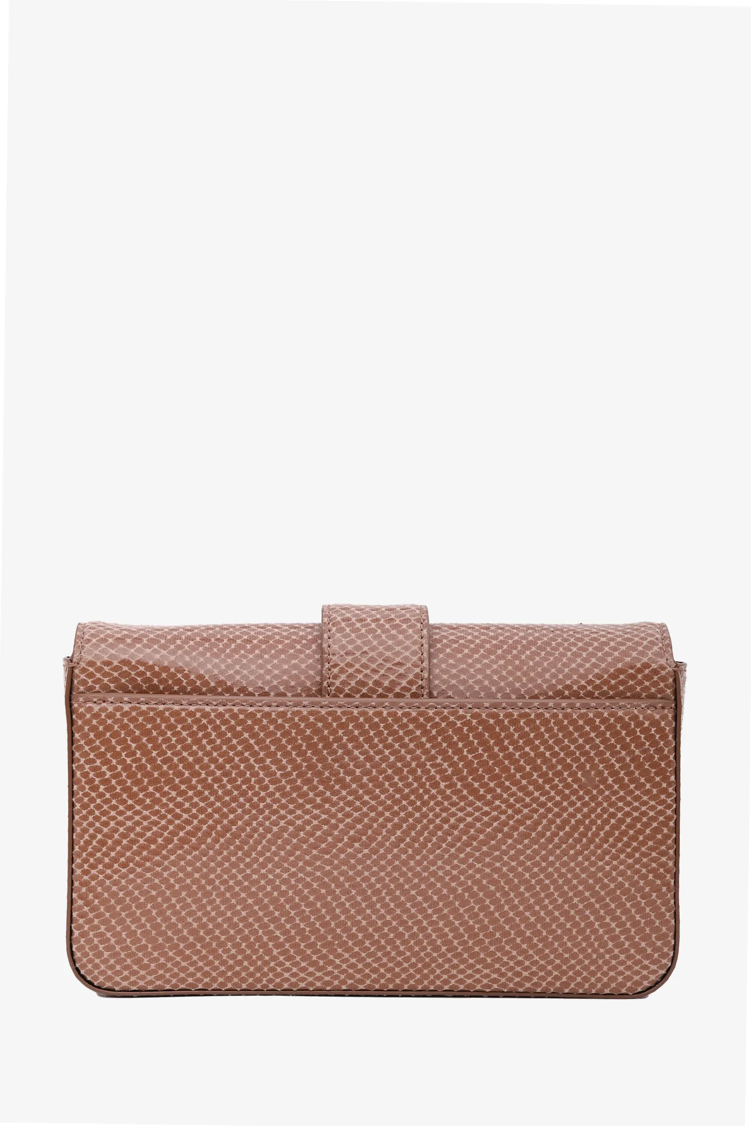 Jimmy Choo Brown Embellished Leather Wallet On Chain