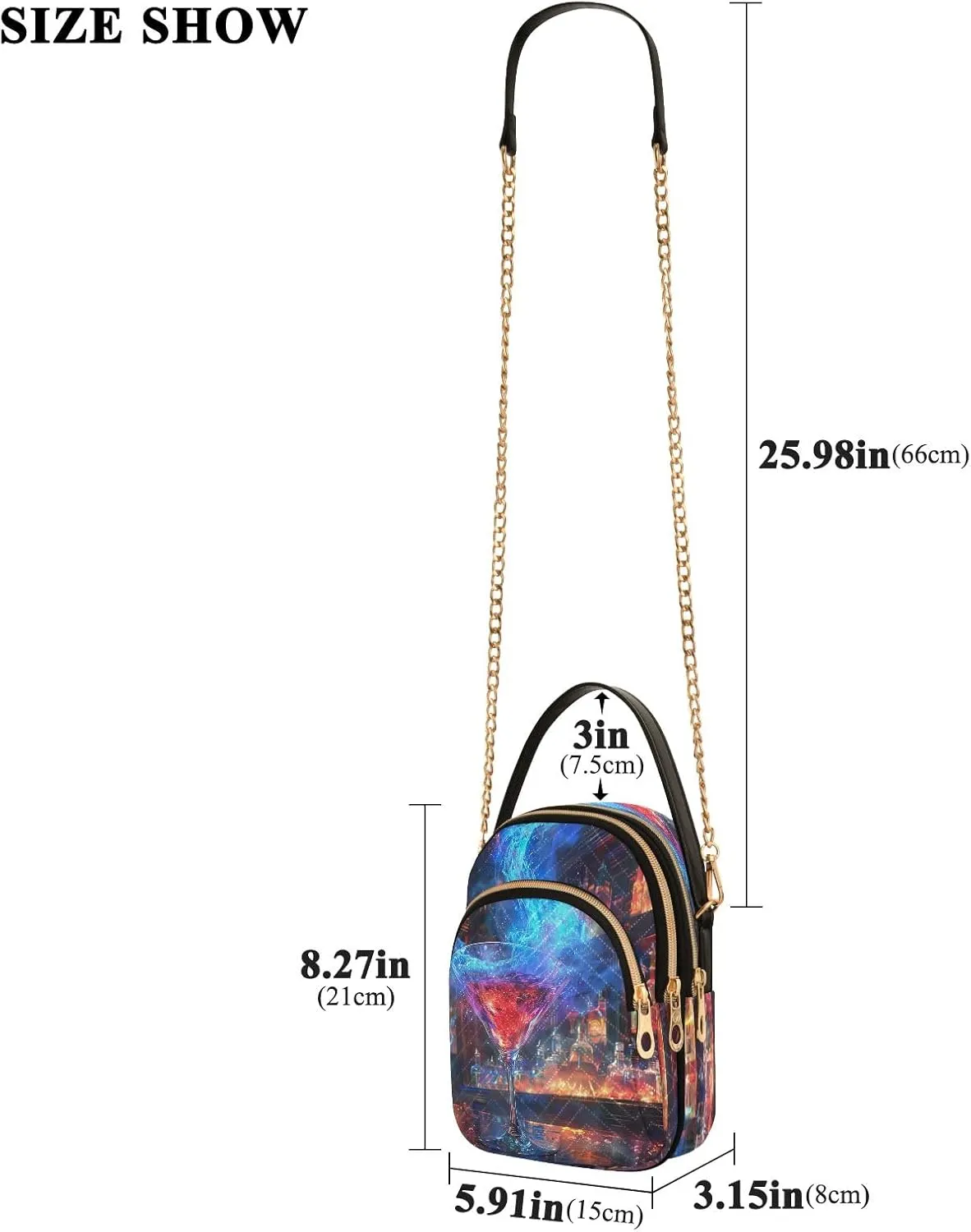 Joisal Blue Butterflies Small Purses for Women Crossbody, Shoulder Purses Trendy Handbag for Women, Small Cell Phone Purse