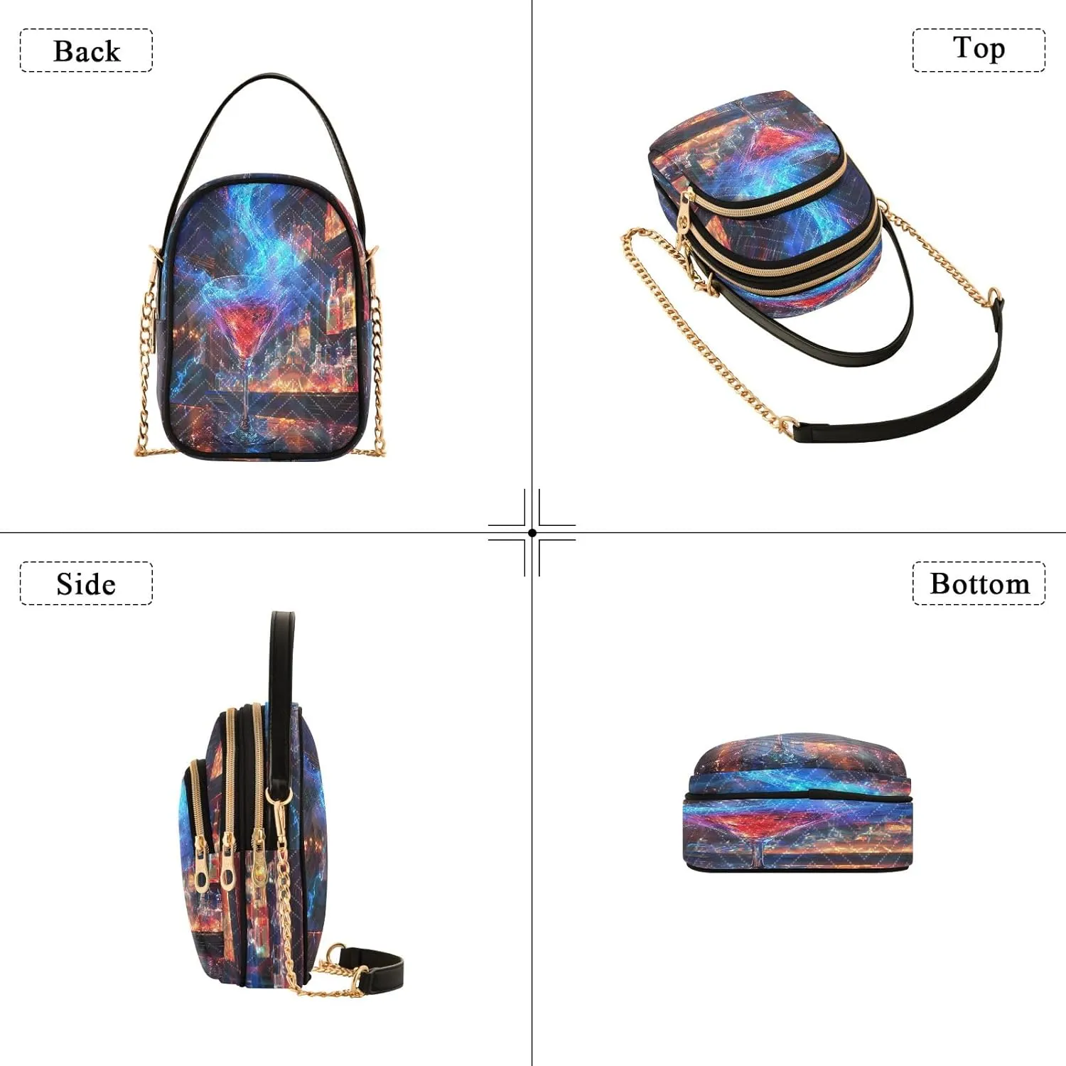 Joisal Blue Butterflies Small Purses for Women Crossbody, Shoulder Purses Trendy Handbag for Women, Small Cell Phone Purse