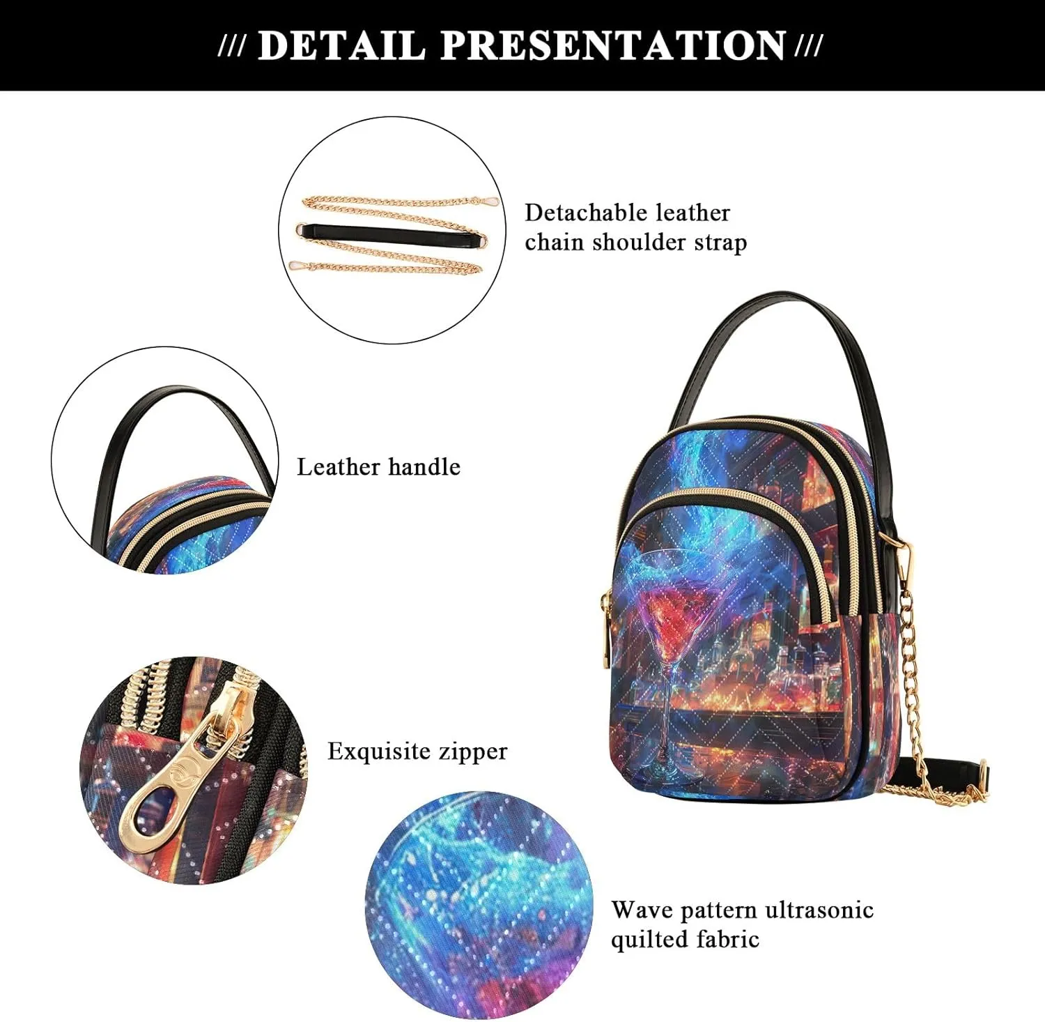 Joisal Blue Butterflies Small Purses for Women Crossbody, Shoulder Purses Trendy Handbag for Women, Small Cell Phone Purse