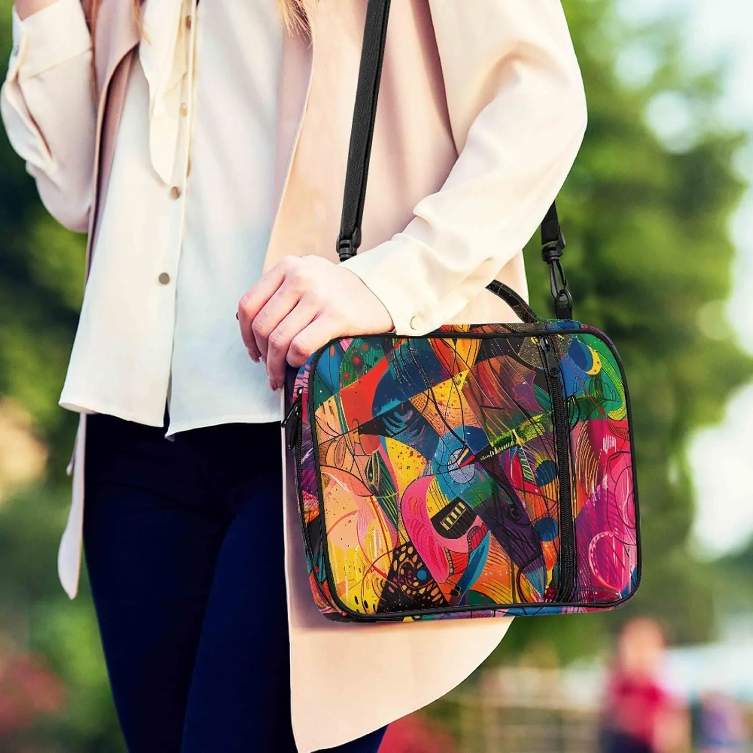 JooMeryer 3D Printed Bible Covers for Girls Bible Holder Case Tote Bag Crossbody Handbag Bible Church Bag,Art Abstract Painting