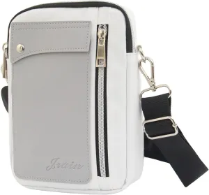 Jrain Crossbody Bag with Adjustable Strap,Contrast Color Design Nylon Water Resistant Satchel for Work Travel