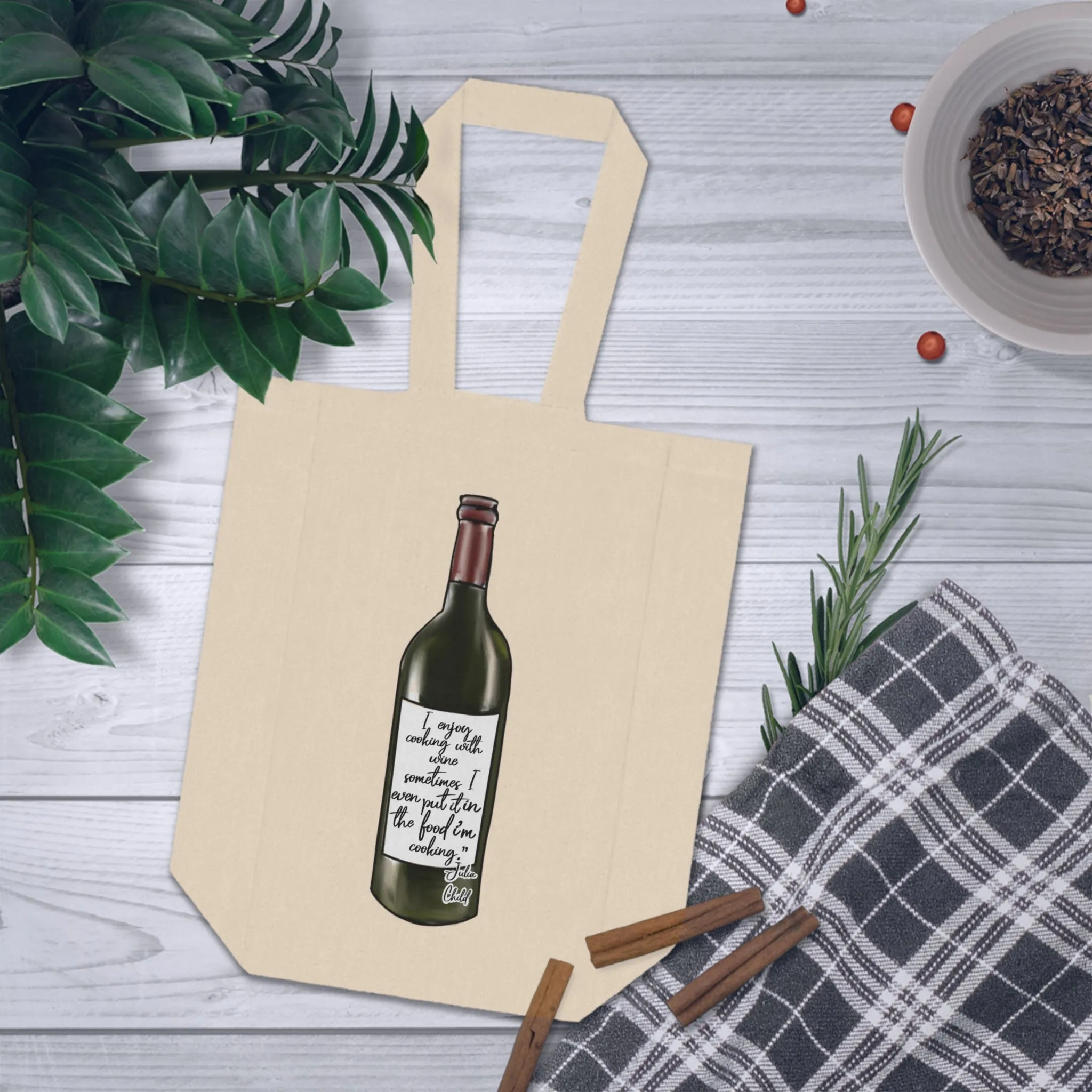 Julia Child Double Wine Tote Bag