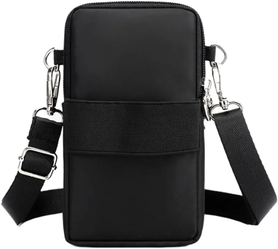 JUMISEE 3-Layers Crossbody Bag Cellphone Pouch Armband Wallet Nylon Smartphone Purse