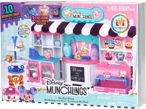Just Play Disney Munchlings Mini Munch Bakery, 25-Piece Color Change Figure Playset, 1-inch Collectible Scented Figurines, Kids Toys for Ages 3 Up