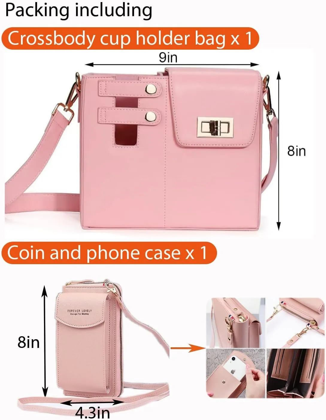 KALLAK Outdoor Portable Crossbody Water Cup Storage Bag, Crossbody Bag with Sports Water Bottle Holder for Women Men, Crossbody Cup Holder Bag