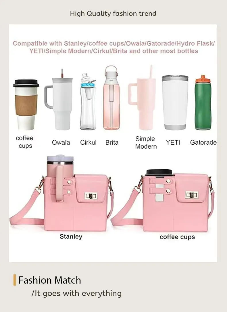 KALLAK Outdoor Portable Crossbody Water Cup Storage Bag, Crossbody Bag with Sports Water Bottle Holder for Women Men, Crossbody Cup Holder Bag