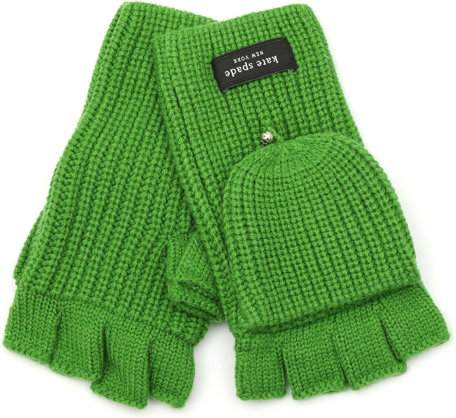 kate spade new york Women's Sam Label Pop Top Wool Mitten with Logo Design, Glove Set for Cold Weather
