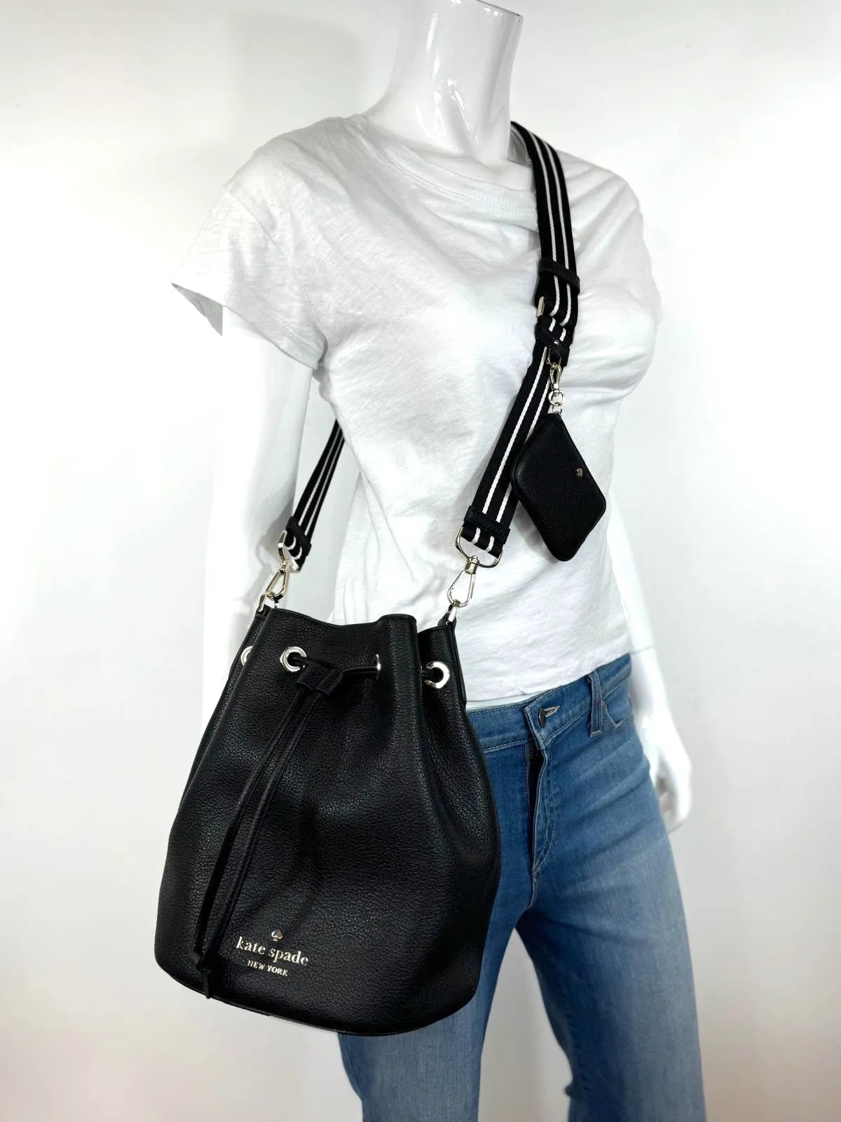 KATE SPADE ROSIE GRAINED LEATHER LARGE BUCKET BAG