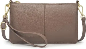 Kattee Leather Small Crossbody Shoulder Bags Purse for Women Trendy, Designer Handbag Pouch Clutch with Wristlet