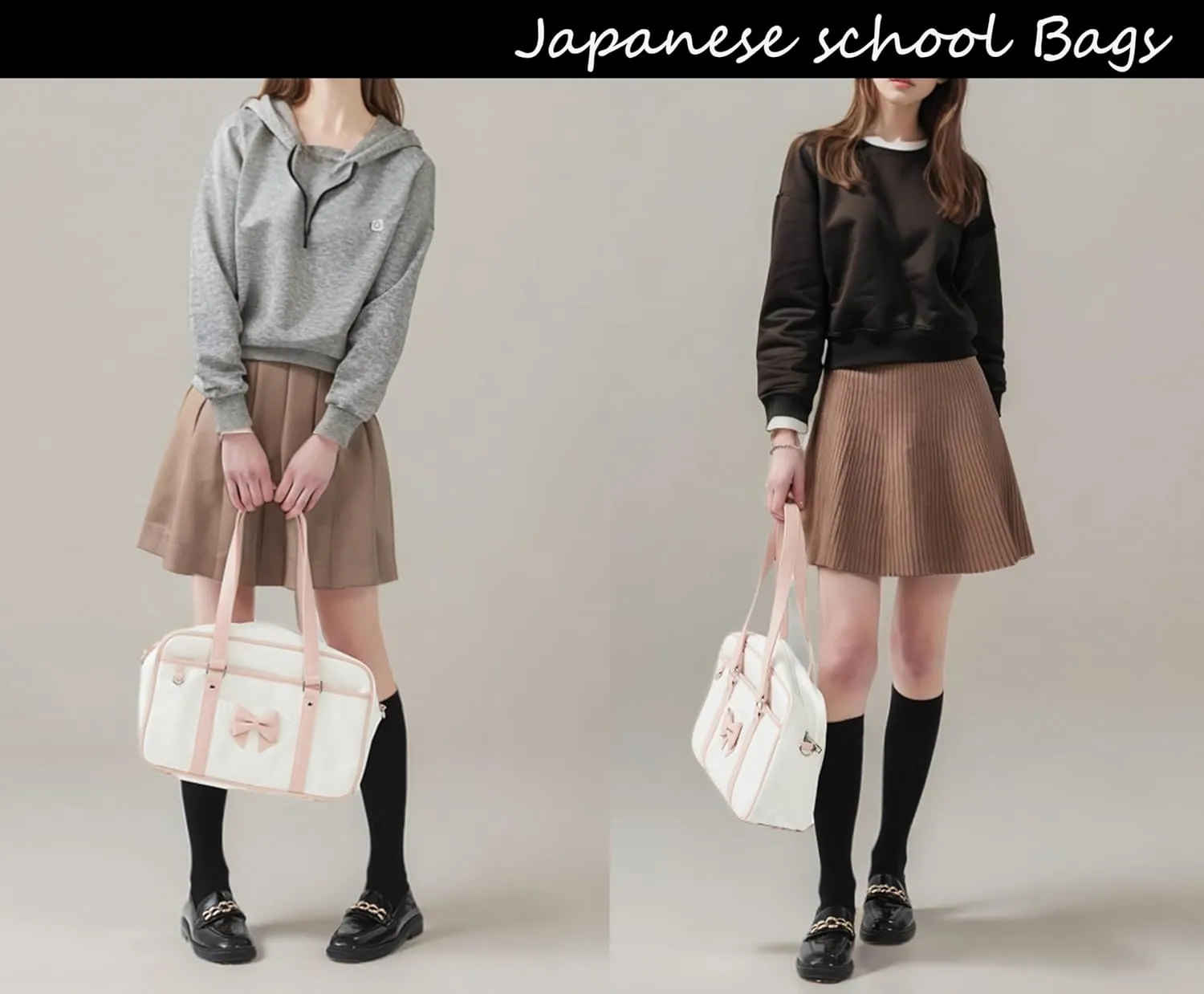 Kawaii Japanese Shoulder Bag Messenger Crossbody Cute Bowknot Bookbag Satchel with Card Holder