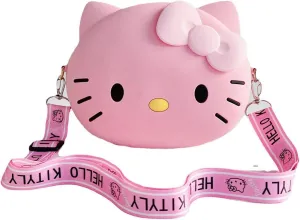 Kawaii Kitty Crossbody Bag with Adjustable Shoulder Strap Zipper Handbag Cute Kitty Wallet for GirlsTravel Holiday Gifts