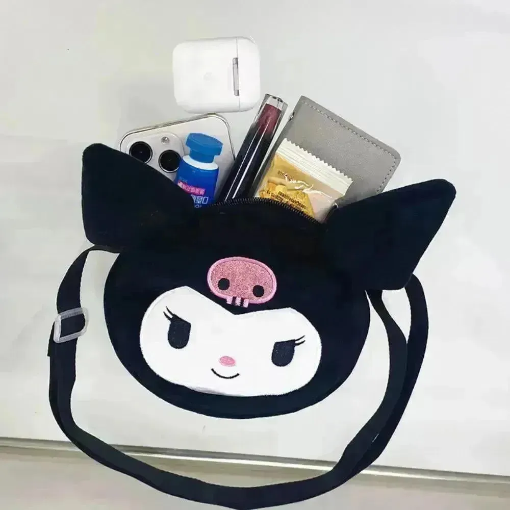 Kawaii Kuromi Plush Cross Body Bag