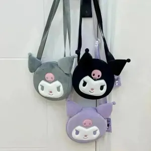 Kawaii Kuromi Plush Cross Body Bag