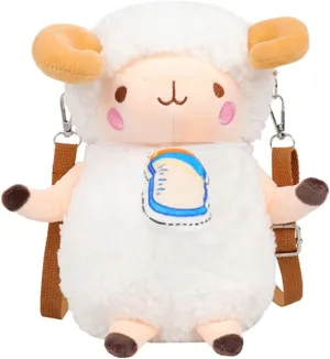 KESYOO Plush Animal Kids Crossbody Bag Sheep Shoulder Bag Coin Change Purse Photo Props for Kids Little Girls