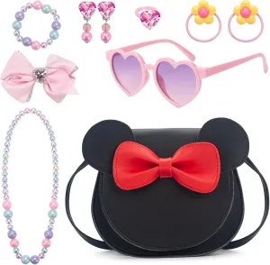 Kids Purse Toddler Gifts for Girls, Cute Little Girls Purse Mouse Ear Crossbody Bag, Princess Handbags for Age 3-14