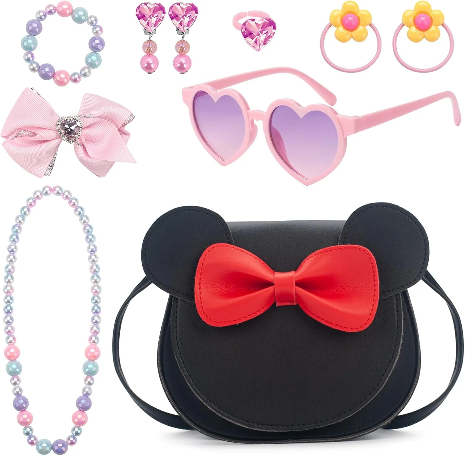 Kids Purse Toddler Gifts for Girls, Cute Little Girls Purse Mouse Ear Crossbody Bag, Princess Handbags for Age 3-14
