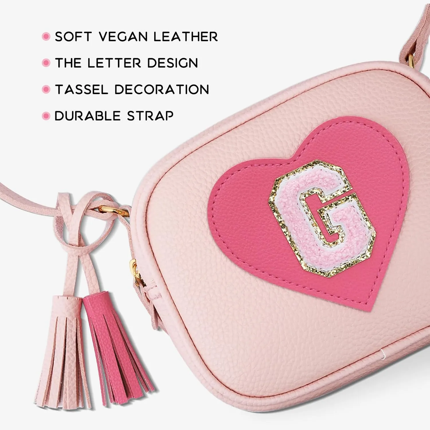 KKXIU 2 3 4 5 6 7 8 9 10 Year Old Girl Gift Kids Purse Toddler Wallet Crossbody Bag with Tassel