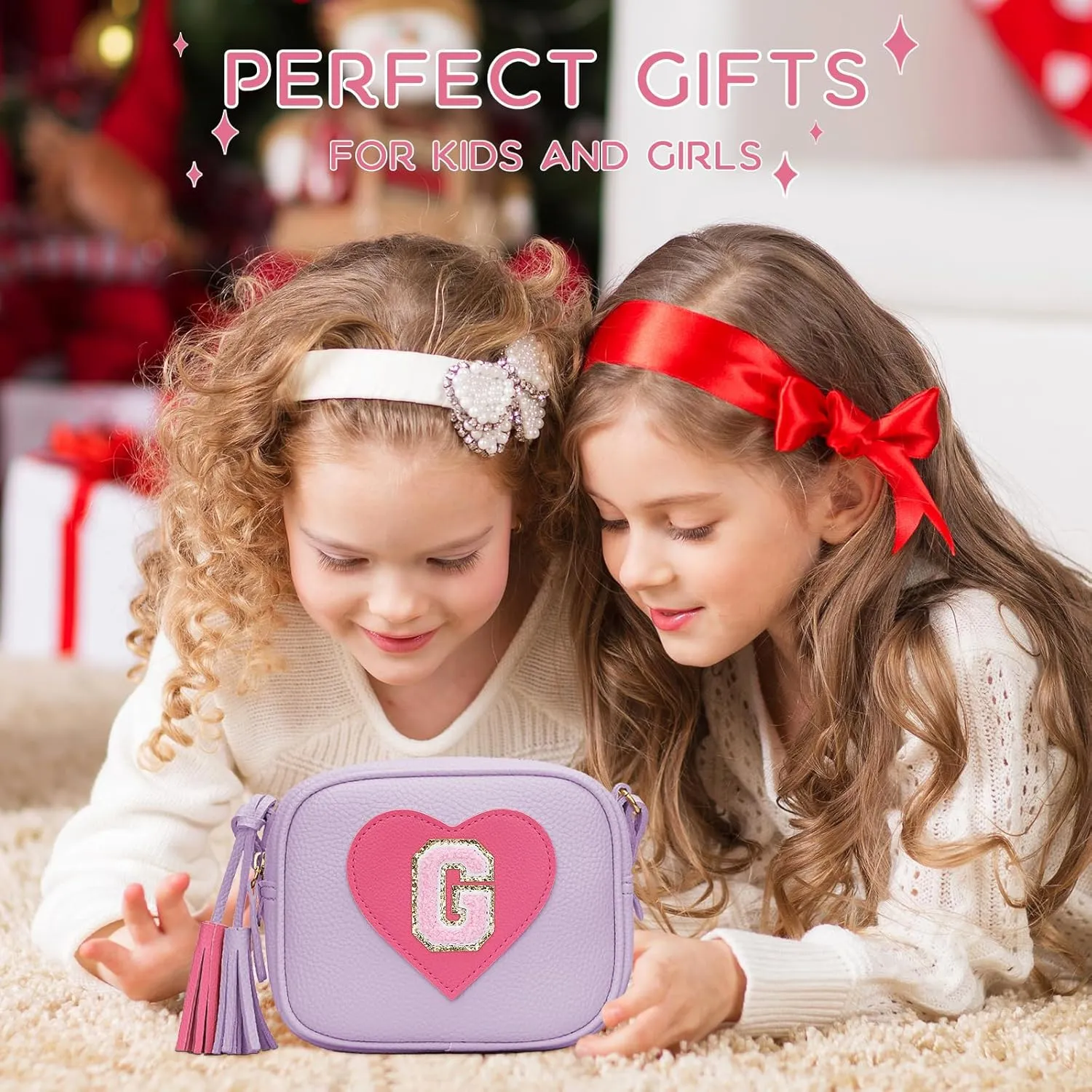 KKXIU 2 3 4 5 6 7 8 9 10 Year Old Girl Gift Kids Purse Toddler Wallet Crossbody Bag with Tassel