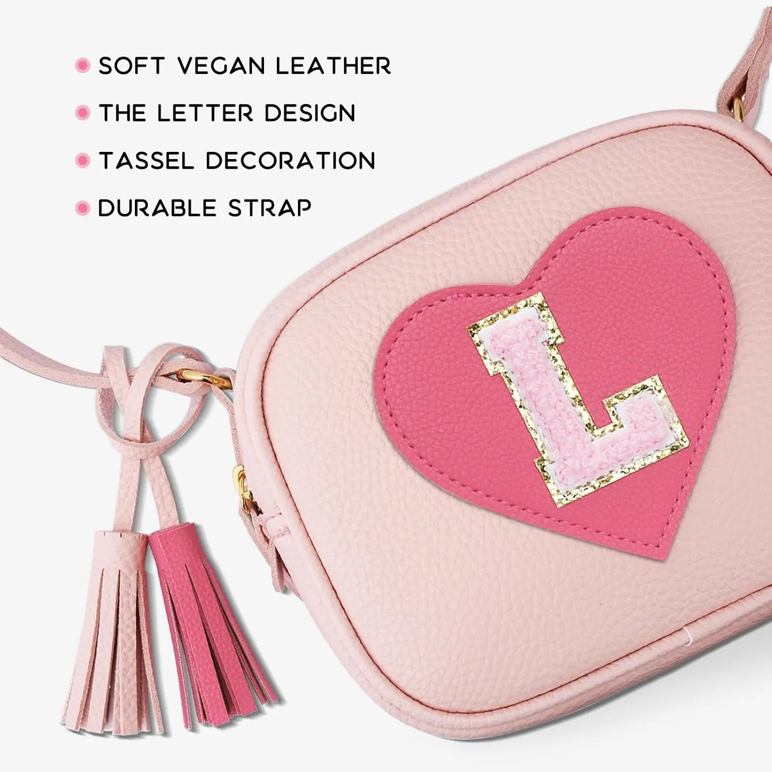 KKXIU 2 3 4 5 6 7 8 9 10 Year Old Girl Gift Kids Purse Toddler Wallet Crossbody Bag with Tassel