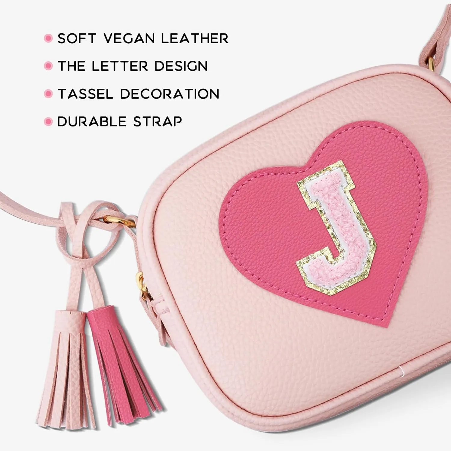 KKXIU 2 3 4 5 6 7 8 9 10 Year Old Girl Gift Kids Purse Toddler Wallet Crossbody Bag with Tassel