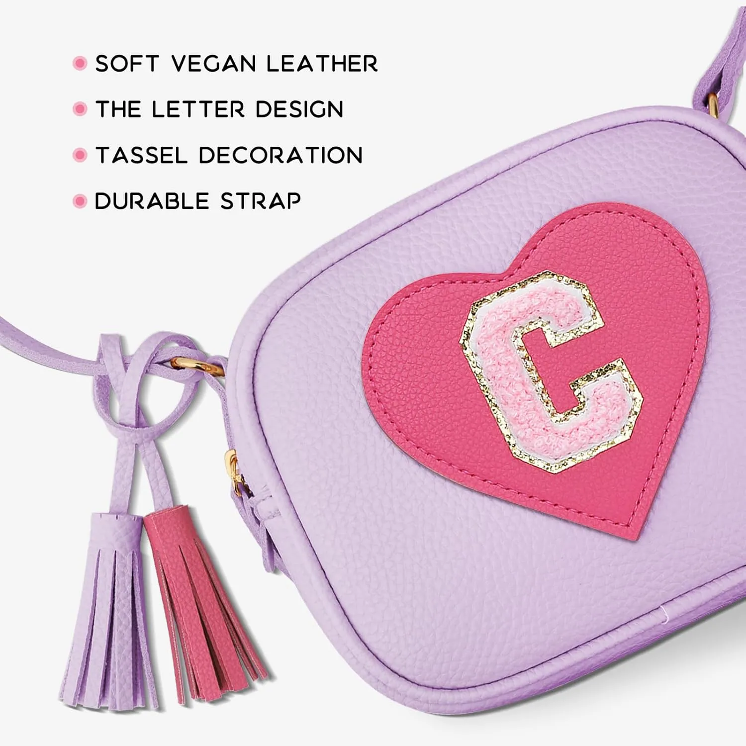 KKXIU 2 3 4 5 6 7 8 9 10 Year Old Girl Gift Kids Purse Toddler Wallet Crossbody Bag with Tassel