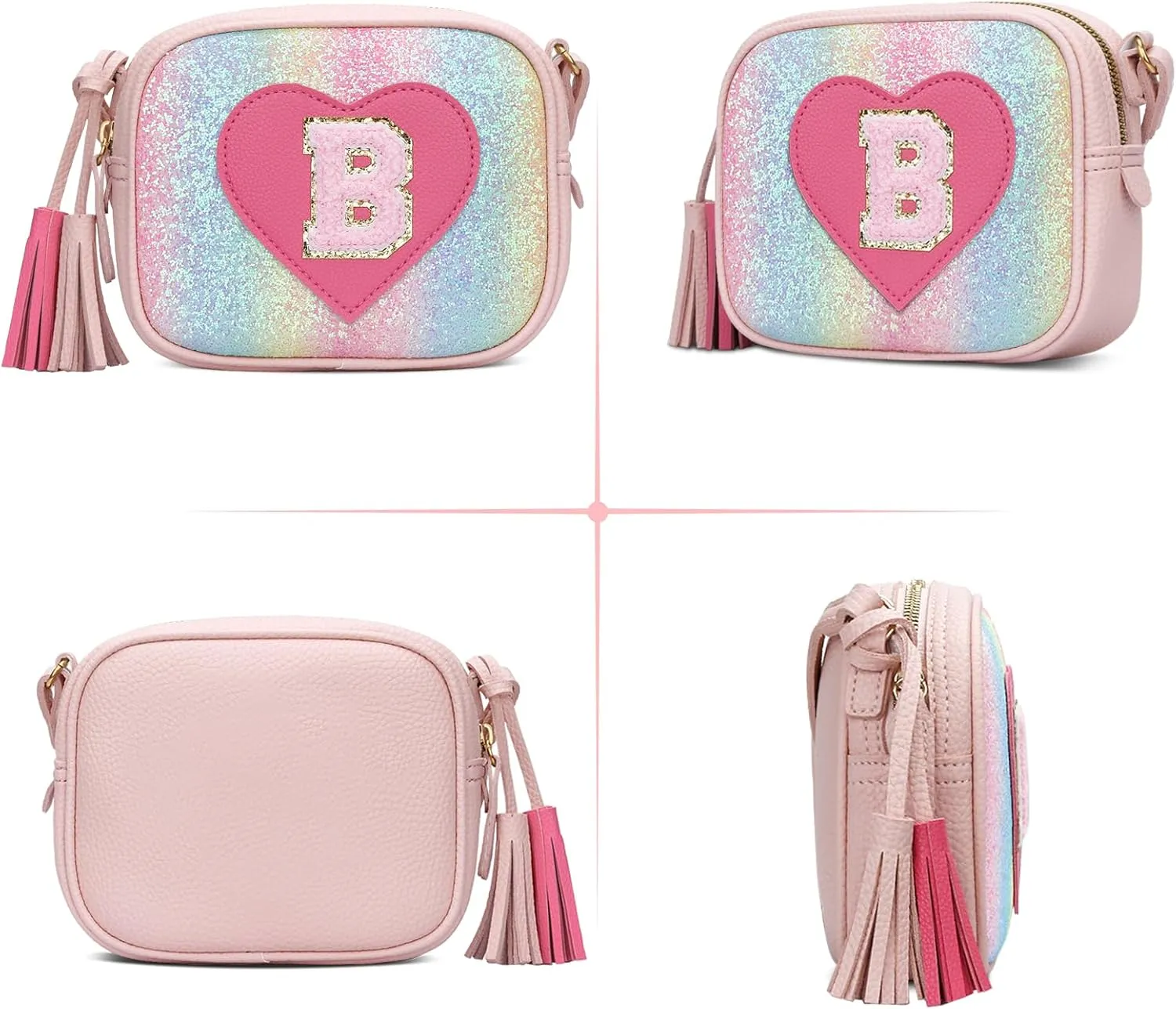 KKXIU 2 3 4 5 6 7 8 9 10 Year Old Girl Gift Kids Purse Toddler Wallet Crossbody Bag with Tassel
