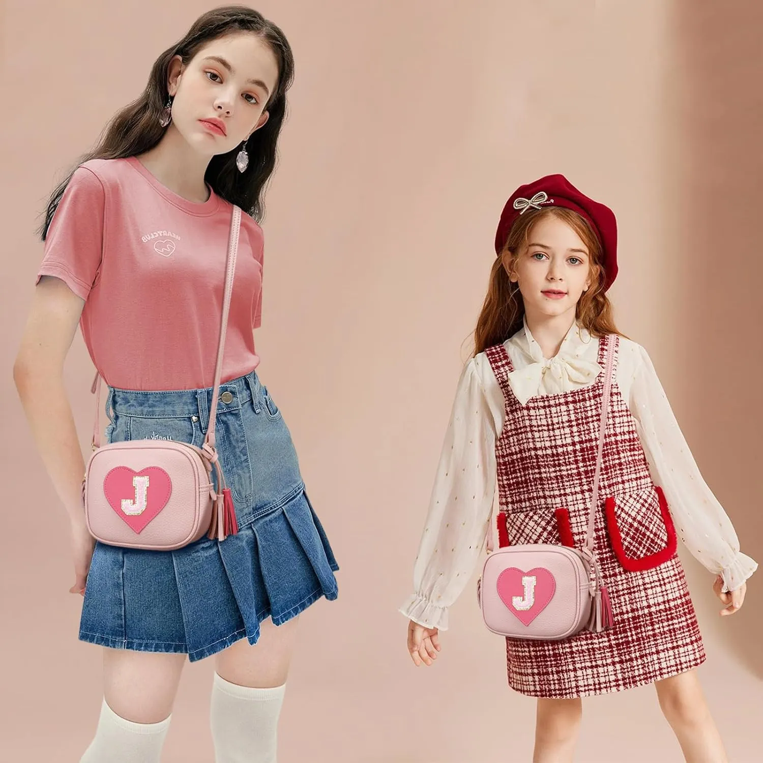 KKXIU 2 3 4 5 6 7 8 9 10 Year Old Girl Gift Kids Purse Toddler Wallet Crossbody Bag with Tassel