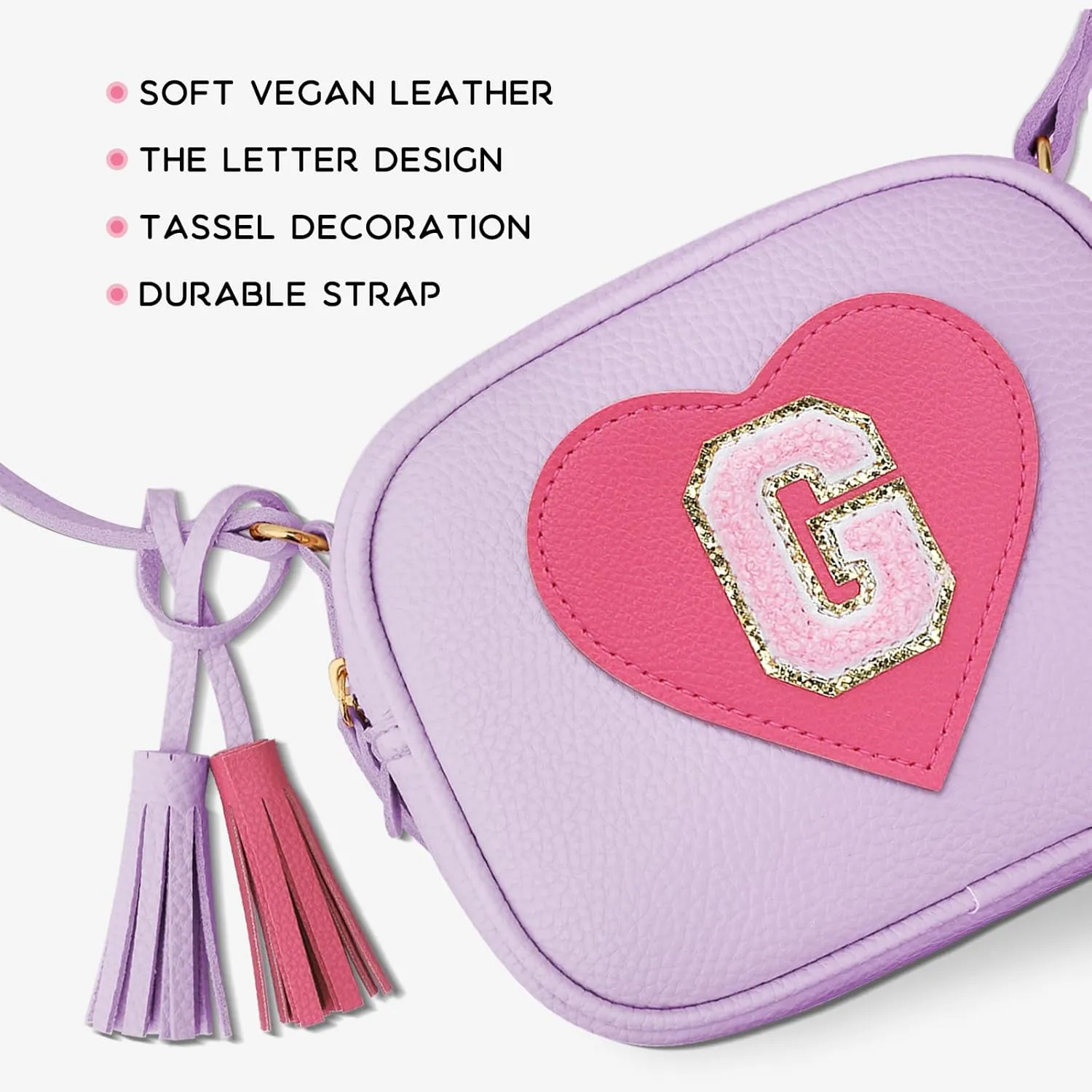 KKXIU 2 3 4 5 6 7 8 9 10 Year Old Girl Gift Kids Purse Toddler Wallet Crossbody Bag with Tassel