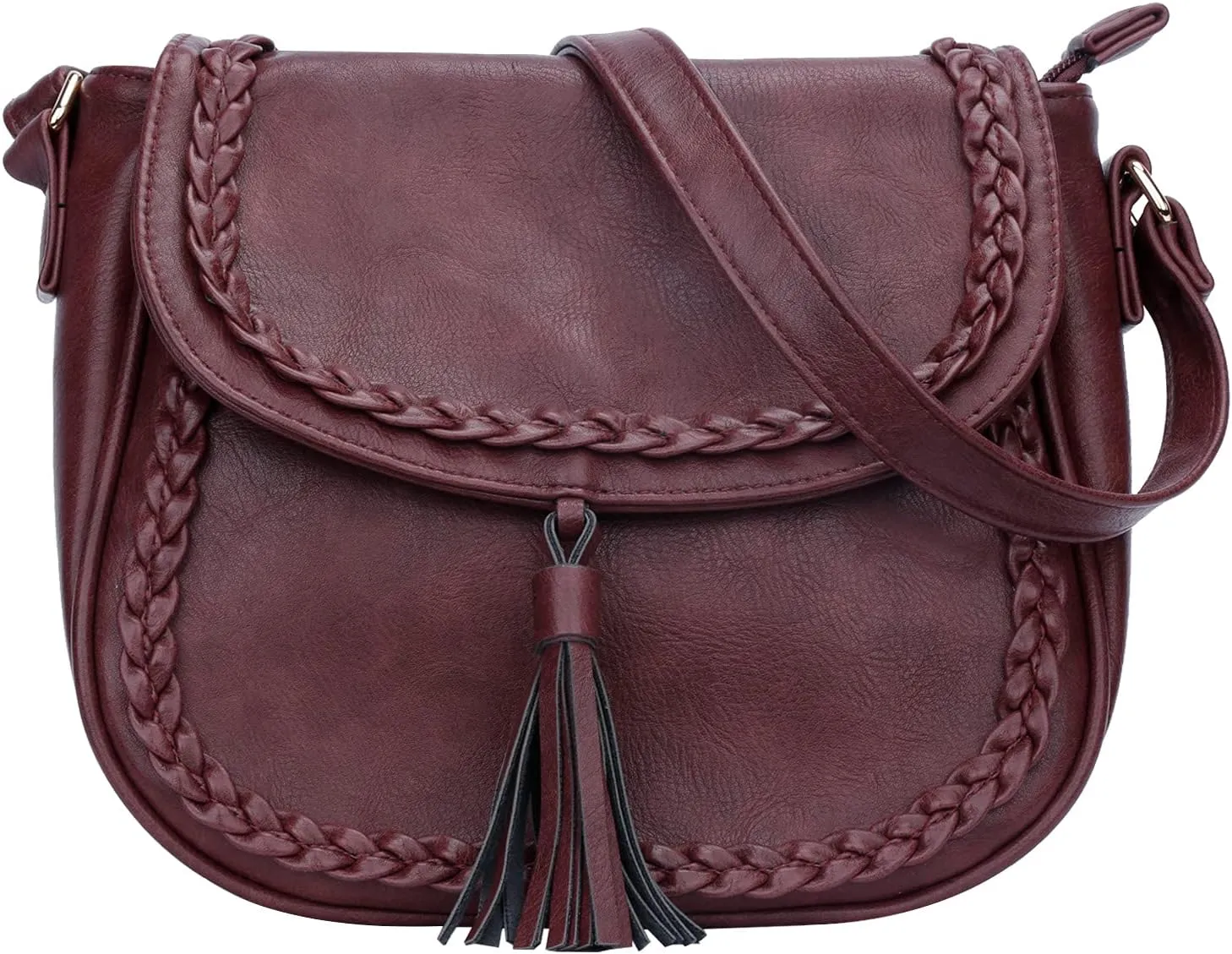 KKXIU Casual Flap Saddle Crossbody Bags for Women Purses and Handbags with Tassel