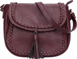 KKXIU Casual Flap Saddle Crossbody Bags for Women Purses and Handbags with Tassel
