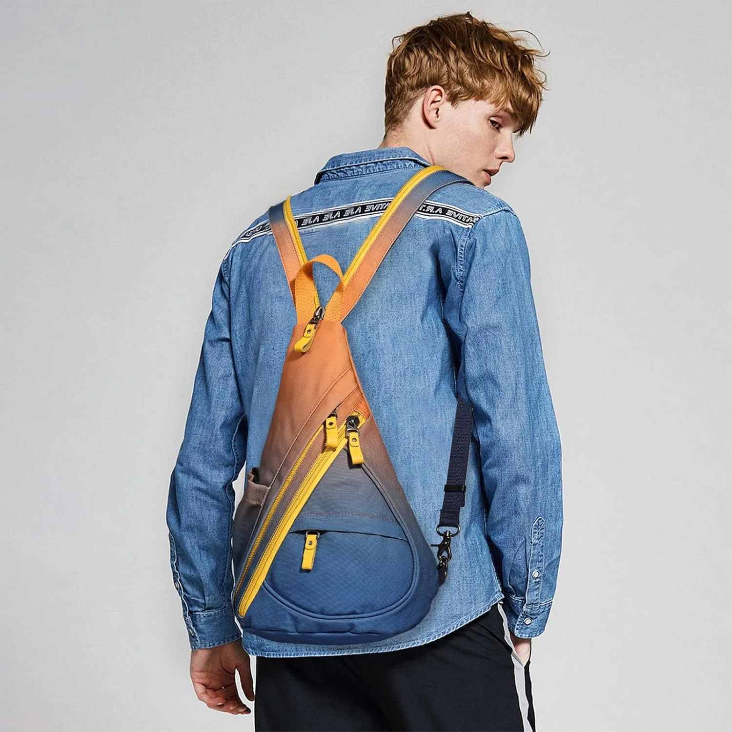 KL928 Canvas Sling Bag - Small Crossbody Backpack Shoulder Casual Daypack Rucksack for Men Women(Large Version)